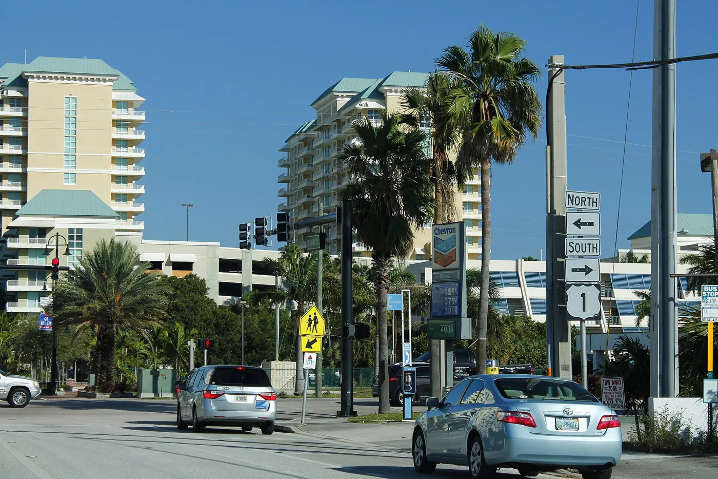 Boynton Beach Boulevard at U.S. 1 (Federal Highway) downtown. The photo shows the street, not a camera site.
