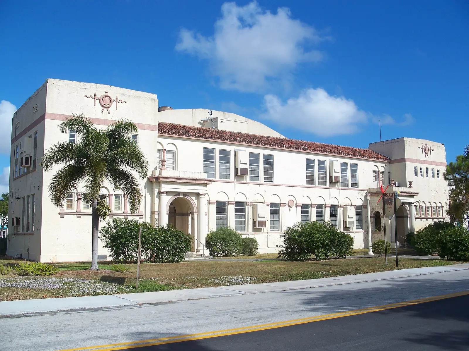 The historic Boynton High School building on East Ocean Avenue downtown.