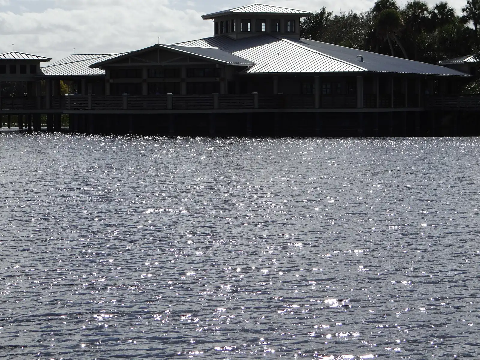 The Green Cay Nature Center building above the wetlands on Hagen Ranch Road