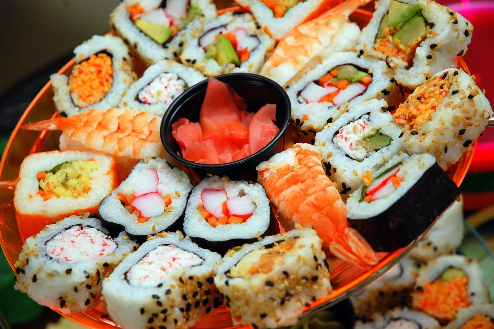 An assortment of sushi on a plate. The photo was not taken at a Boynton Beach restaurant.
